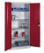 Stahlschrank 8921-052 S10340 lichtgrau, rubinrot 93,0 x 50,0 x 195,0 cm, aufgebaut